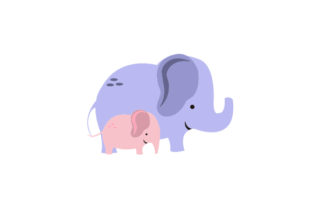 Mom and Baby Elephant Holding Tails Review